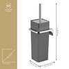 bremermann Savona Toilet Brush Holder with Wall Bracket Square Grey
