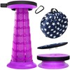 ALEVMOOM Retractable Stool with Rotating Cushion,More Sturdy Capacity 550Ib,Portable Camping