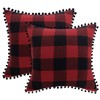 PiccoCasa Pack of 2 Decorative Cushion Covers, Check Throw Pillow