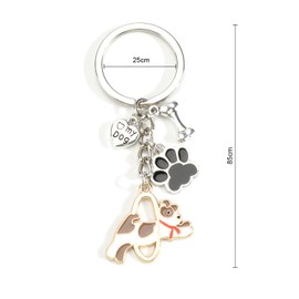 Gallkeat Dog Key Fob Metal Keyring Dog Backpack Pendant Animal Key Ring, silver, S