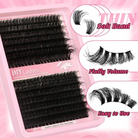 280 Pcs Lash Clusters Extensions Kit - 80D 100D 12-20mm Faux Mink Individual Eye with D Curl Fluffy Wispy Lash Clusters for DIY Lash Extension at Home