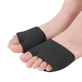 Foot Protection Pad, Sole Support, Foot Cushion, Shock Absorption, Supporter, Washable, Soft, Soles, Foot Care, Unisex, Black, L Size (x2))