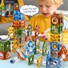 ROHSCE Glowing Magnetic Marble Run Set 142PCS, STEM Educational Magnet