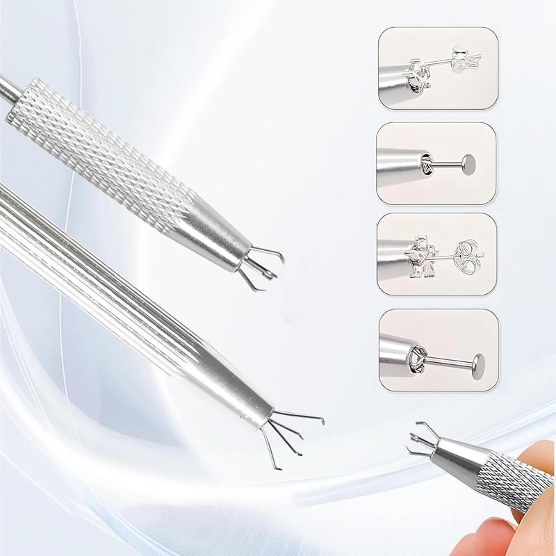 Cokoozoo 8pcs Piercing Tools Kit, Stainless Steel Flat Back Earring