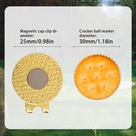 Tinoaly 2pcs Cracker Golf Ball Marker with Hat Clip Set, Funny Cookie Magnetic Ball Marker Hat Clip Golf Gifts Accessories for Men Women Golfers
