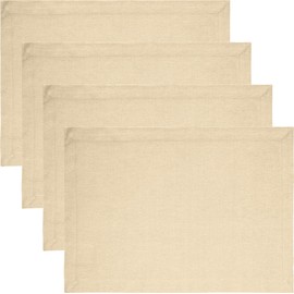 REDBEST Tulsa Place Mats Cotton Beige Size 35 x 50 cm Pack of 4