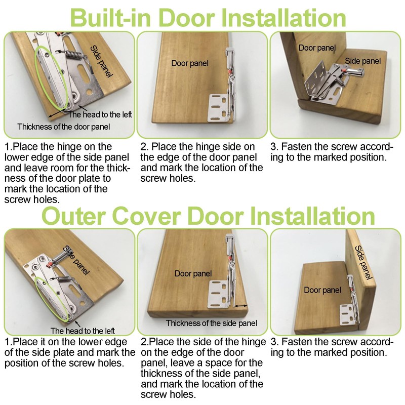 2 Pair 45 Degree Flip Down Tip-Out Tray Hinge Sink