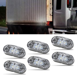 DREAMIZER Pack of 6 2.5 Inch Side Marker Lights, Oval Marker Lights, Trailer, 2 Diode Signal, Outline Light, Running Lights, Position Light, Trailer for Trucks, Boats, RV, Campers, Accessories