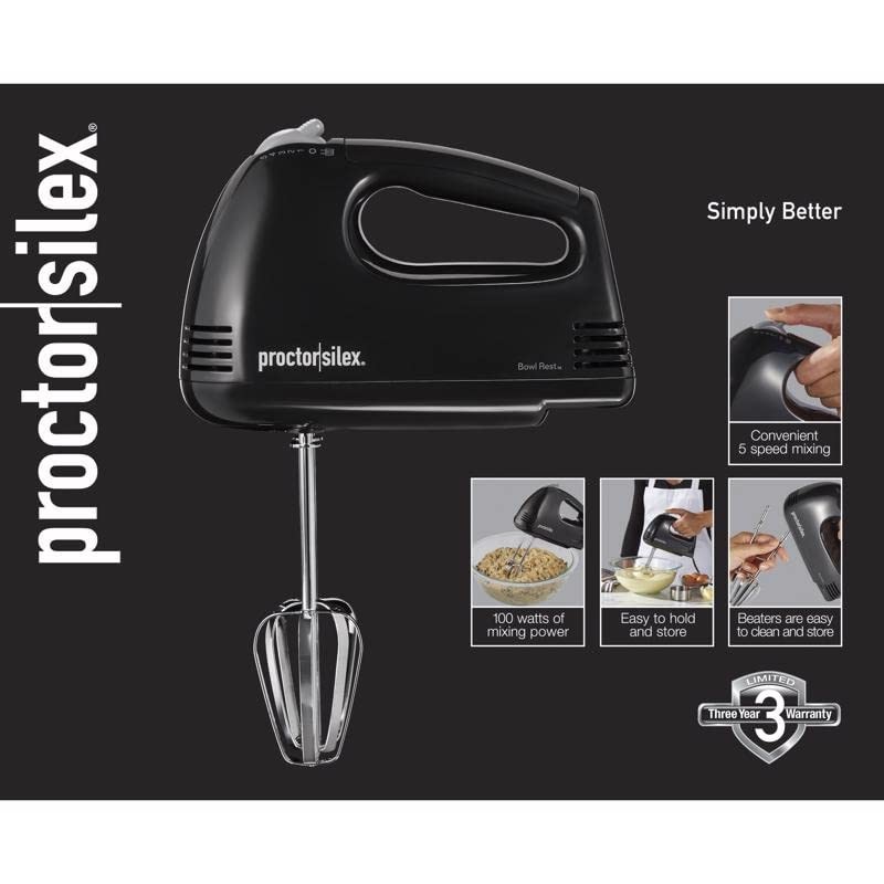 Proctor Silex 62507 Black Easy Mix™ Hand Mixer