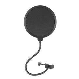 PIQIUQIU Pop Protection, Microphone Pop Protection Mic Wind Protection Pop Filter for Microphone, with 360° Flexible Gooseneck and Stabilisation Arm - 6 Inches