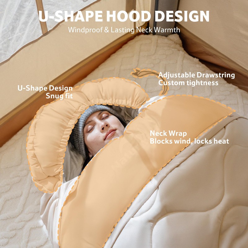 Naturehike Sleeping Bags for Adults, PS100 Brown