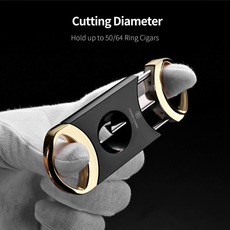 CIGARLOONG Cigar Cutter V-Cutter Stainless Steel Silver Cigar Cutter