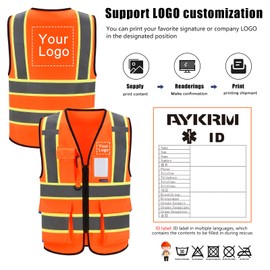 AYKRM X Small High Visibility Reflective Safety Vest for Women