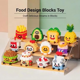 Food Design Building Blocks Toy, 1 Box Creative Blocks Building Toy, Educational Blocks Building Toy for Teenager & Adults, Valentine's Day Gift, Gift for Her, Men's Gift, Crafts, Fun:_Multicolor_Swiss roll