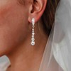 Atentuyi Wedding Rhinestone Earrings Gold Long Earrings Teardrop Cz Earrings