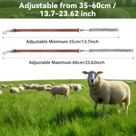 Misdary 1 Pcs Goat Show Collar Adjustable Iron Goat Chain Halter 14''-24'' Long for Sheep Horse Dog Cow Calf Farm Animal Supplies Accessories Animal Lovers Gift (Brown)