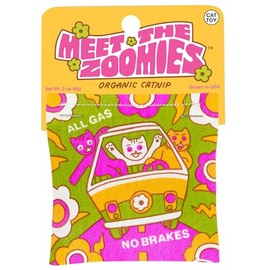 Blue Q Meet The Zoomies Catnip Cat Toy. Premium Organic Catnip Grown in The USA, 100% Cotton Pouches, Kitty Graphics Sure to Delight Every Cat-Keeper.