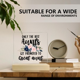 Nitelat Great Aunt Gifts: Acrylic Plaque, Pregnancy Announcement, Baby Announcement Sign for Desk or Table Decor