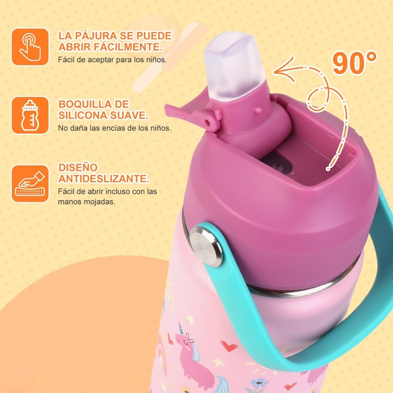 Termos para Agua Niños,Botella de Agua 18 oz,Thermos Kids