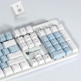 Merdia Mechanical Keyboard Gaming Keyboard | Blue Switch, Blue Color & White Backlit Keyboard | 104 Keys US Layout | Wired Gaming Keyboard | Hot Swappable Mechanical Keyboard | PC Gaming Keyboards