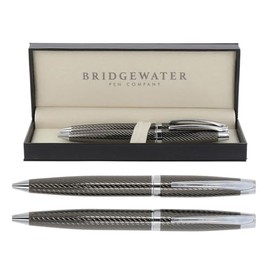 Bridgewater Pen Company Executive Ballpoint Pen & Rollerball Pen Gift Set Collection, Boxed & Sleeved (Lancaster, Grey)