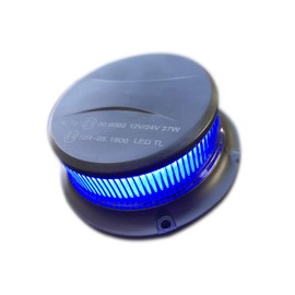 Blue LED Beacon Warning Light 18 LED with ECE R65 R10 Magnet 3 Flash Patterns 12 V 24 V