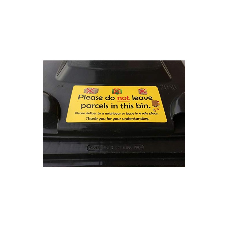TOMSTRAD Sticker Sign/Notice for Wheelie Bin. Do not leave parcels