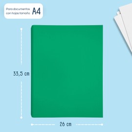 Raylu Paper® - 40mm 4 D-Ring Binder - A4 Ring Binder with Ring Binder for Document Holding A4 Size 33.5cm High x 26cm Wide and 6cm Spine (Dark Green)