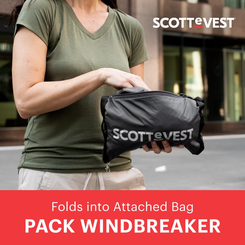 SCOTTeVEST Pack Windbreaker Jacket for Women - 19 Hidden Pockets