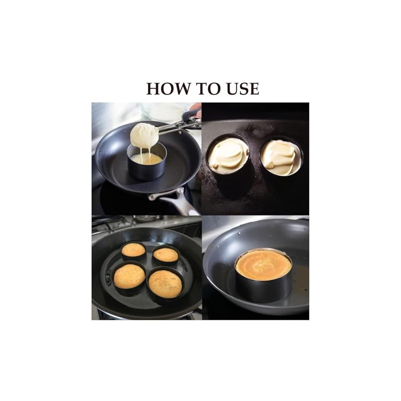 8Pcs Crumpet Rings - Nonstick Muffin Ring - Stainless Steel
