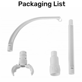 Dwwffer 23 inch Baby Crib Mobile Bed Bell Holder Arm Bracket,The Claw Part can be Adjusted Width,DIY Toy Decoration,White