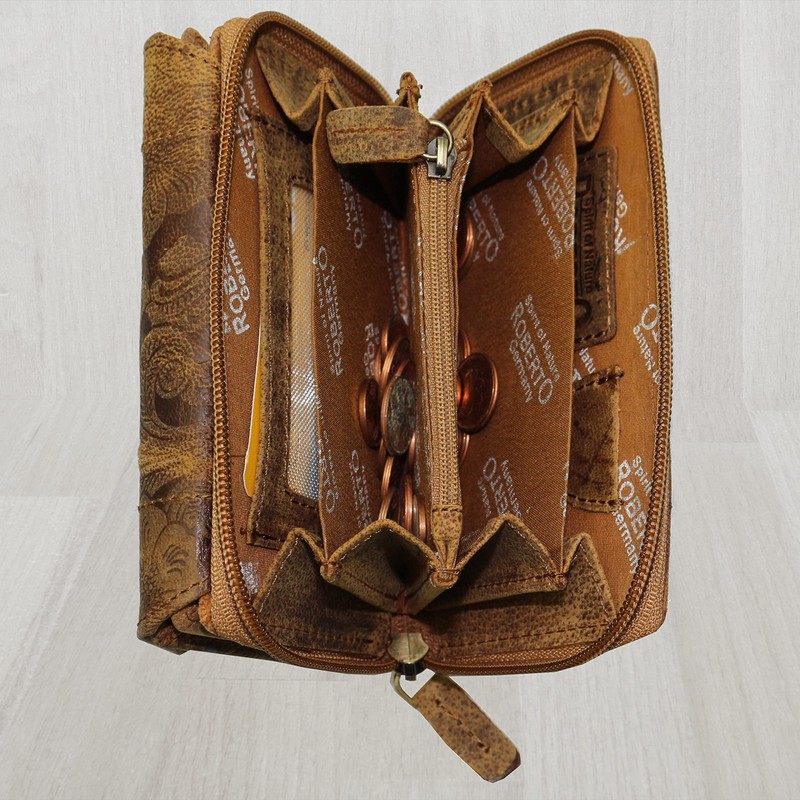 Women's Purse, Wild Leather, in 9 Colours Brown