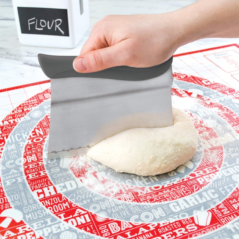 Tovolo Bench Scraper With Measurement Guide, Dough Divider With Offset