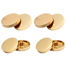 8Pcs Metal Buttons - Golden Colour Round Flat Buttons for Sewing, Replacement for Shirts, Jackets, Coats, Suits, Jeans