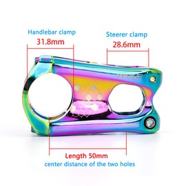 CYSKY MTB Stem 31.8 Length 50mm Bike Stem for 1-1/8" Steer Tube 31.8mm Handlebar Clamp Suitable for Mountain Bike Stem, Road Bike Stem, BMX Stem