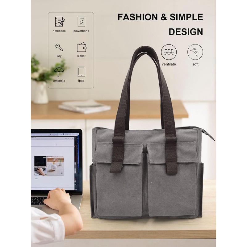 Women's Handbag, Large Canvas Shoulder Bag, Handbag, Tote Bag, Shopper