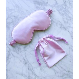 QSYW Silk Eye Mask for Sleeping - Satin Eye Cover with Silk Storage Bag Purple