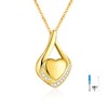 Cremation Jewelry 925 Sterling Silver Teardrop Urn Necklace for Ashes Heart Shape Memorial Keepsake Pendant for Human Ashes for Women Gift (GOLD)