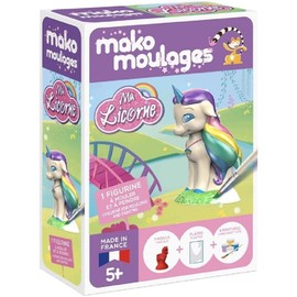 mako moulages Licorne Ma Arc en Ciel 39108 Craft Kit for Shaping and Painting Plaster, 1 Unicorn, Children from 5 Years - 39108, Multicoloured