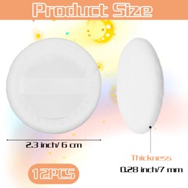 12 Pcs Cotton Powder Puffs 2.3 Inch Round Makeup Dusting Powder Puff with Ribbon Face Powders Velour Puffs Pads for Loose Foundation Women Mother Festival Gifts White Washable Cosmetic Accessories