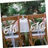 CORHAD Wedding Chair Back Sign Mr Mrs Decor Elegant Registry