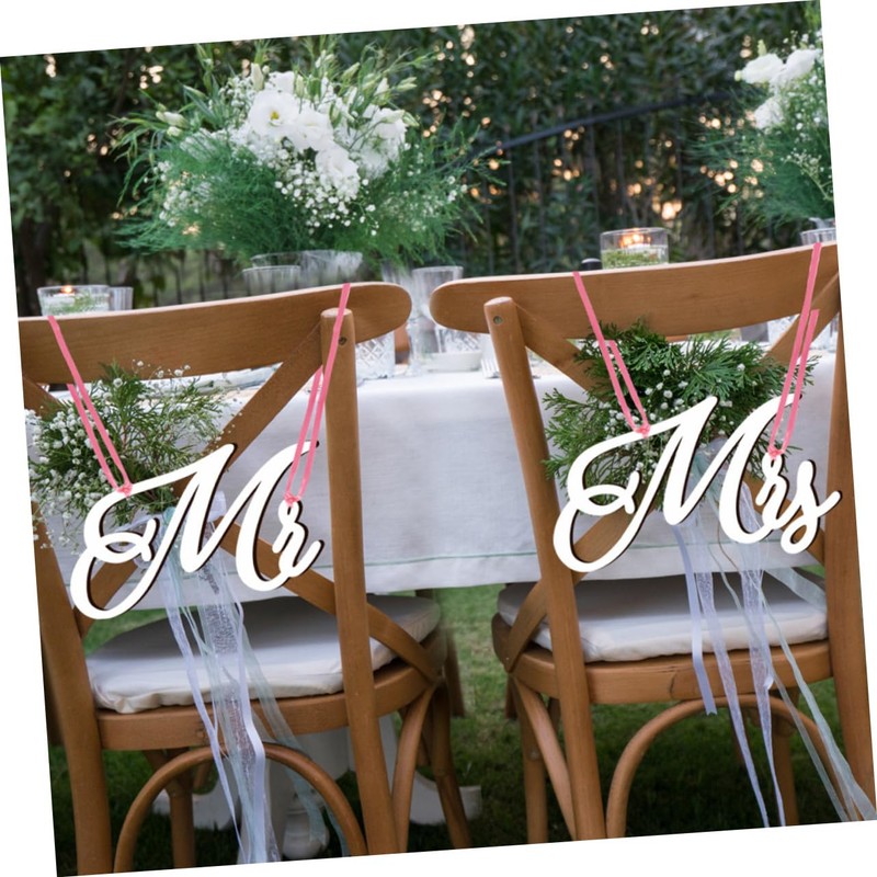 CORHAD Wedding Chair Back Sign Mr Mrs Decor Elegant Registry