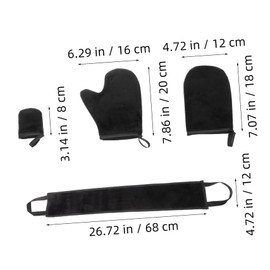 Beavorty Back Lotion Applicator Glove Self Tanning Mitt Soft Flocked Material Black 1 Set
