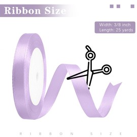 Purple Ribbon for Gift Wrapping, 3/8 Inch Purple Satin Ribbon, Lavender Ribbon, Light Purple Ribbon for Hair, Lilac Ribbon for Wedding Invitation Floral Mum Ribbon Homecoming Supplies Craft Party