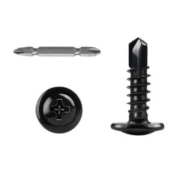 Ranstac #10 x 5/8" Phillips Drive Modified Truss Head Self Drilling Screws Black Zinc 410 Stainless Steel Quick Self Tapping Screws for Sheet Metal 100Ppcs HS/ZGLS-06