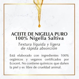 Marie d’Argan Aceite De Nigella Sativa 100% Puro, Aceite para Cabello Original Natural Orgánico Vegano Anti Caspa Anti Caída Para Cabello Y Rostro