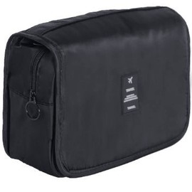 Travel Hanging Toiletry Wash Bag, Veyarien Folding Waterproof Makeup Cosmetic Bags Organizer for Women Ladies Girls (Beige)