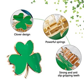 St. Patrick's Day Hair Clips Metal Glossy Clover Claw Clips for Women Cute Small Hair Clip Fashion Hair Accessories for Girls 1Pcs