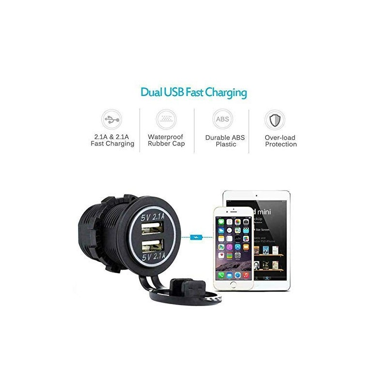 Maso - 12-24V 8 Output Double USB Socket 12V LED