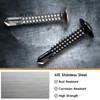 120pcs M4.2 Self Tapping Flat Head Screws 410 Stainless Steel